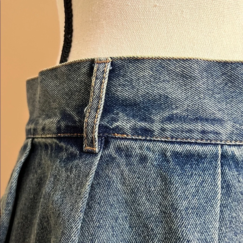 🪁🪣🩱Denim Pleated Mini Skirt - Blue